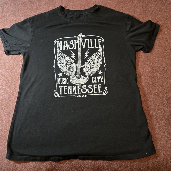Other - Nashville Tennessee Music City TShirt Men's Size Medium Unbranded Black & White